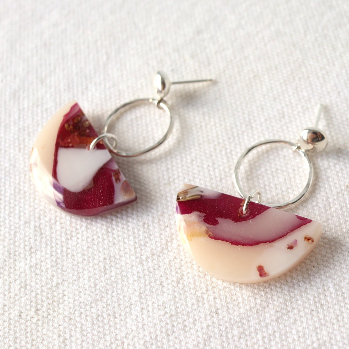 Pink clearance marble earrings